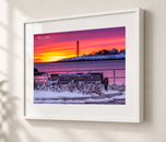Winter Sunrise in Gallery White frame with white archival mat