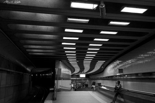 Abstract geometric reflections evoking sense of surveillance, modern urban fine art photography piece.