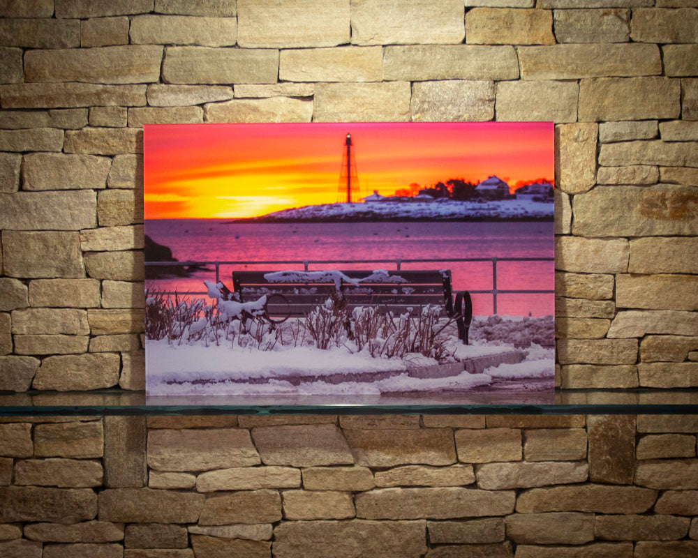 Large acrylic print featuring vibrant fine art photography, perfect for modern pop-up gallery displays.