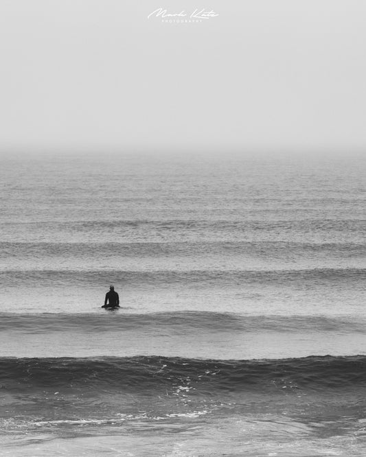 Minimalist view of ocean waves, fine art photography for modern homes.